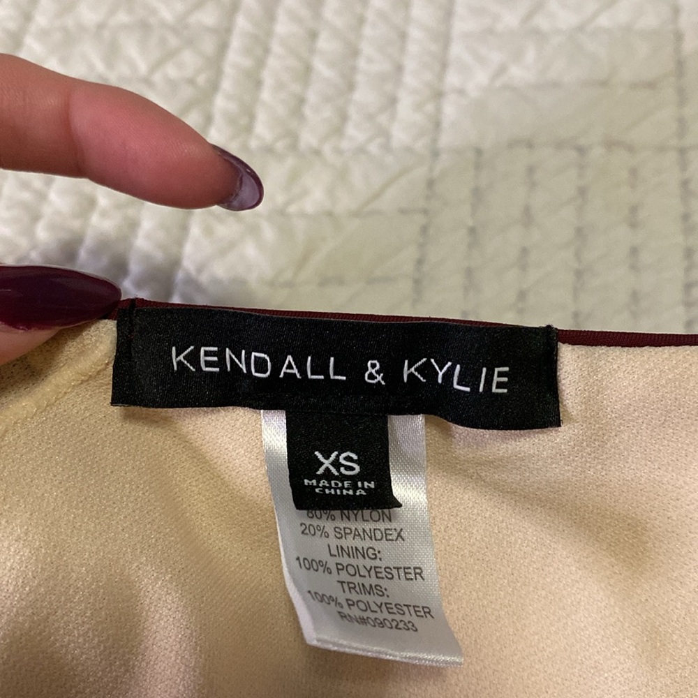 Kendall & Kylie Deep Burgundy Lace Bikini Top - Picture 2 of 3